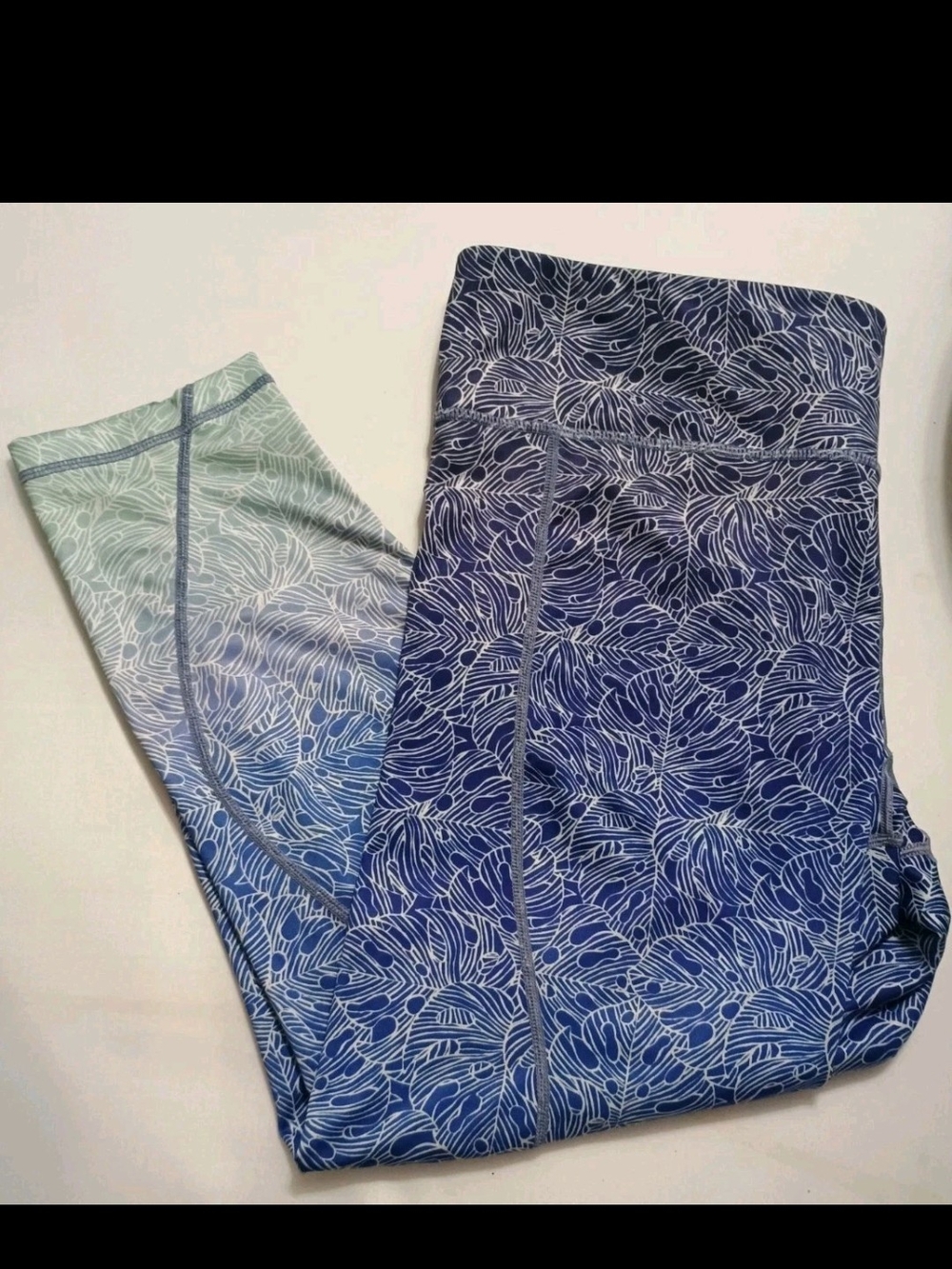 Vineyard Vines Performance BlueOmbre Monstera Linear Leggings Womens Size XL